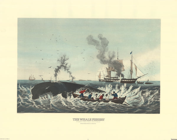 The Whale Fishery by Currier & Ives - 23 X 29 Inches (Hand Colored Art Print)