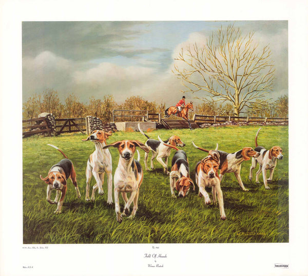 Field of Hounds by Werner Rentsch - 25 X 28 Inches (Art Print)