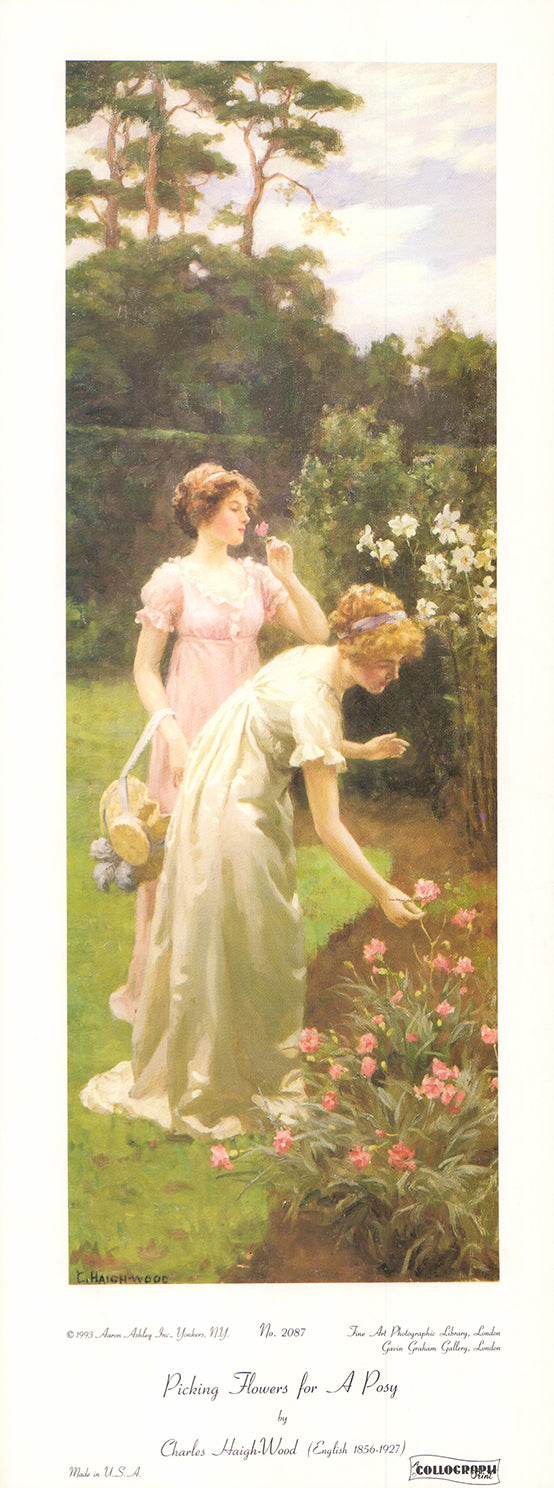 Picking Flowers for a Posy by Charles Haigh-Wood - 8 X 21 Inches (Art Print)