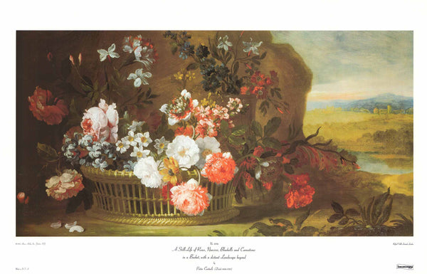A Still Life of Roses by Pieter Casteels- 21 X 33 Inches (Art Print)