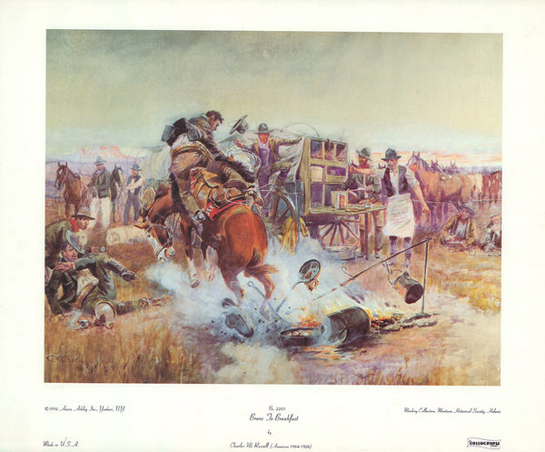 Bronc to Breakfast by Charles M. Russell - 13 X 16 Inches (Art Print)