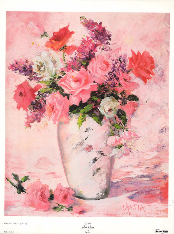 Pink Roses by Urania - 18 X 23 Inches (Art Print)