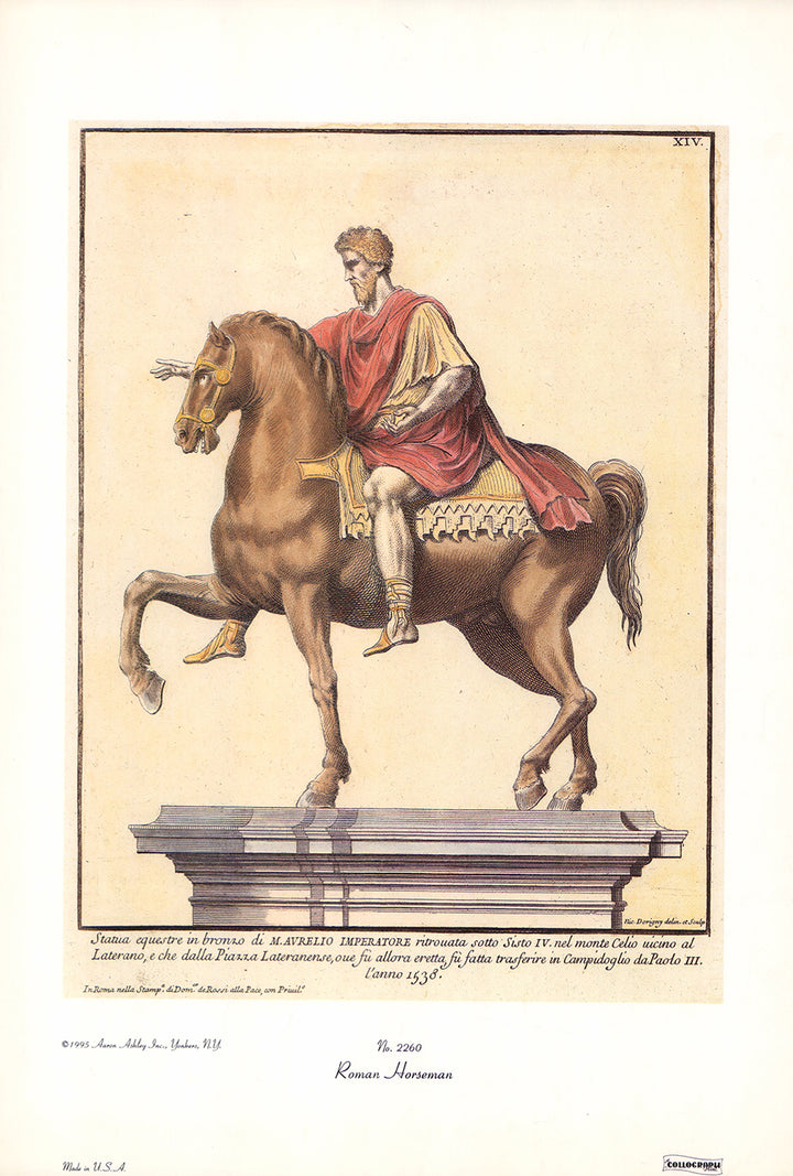 Statue - M. Aurelio Imperatore by Domenico de Rossi - 13 X 19 Inches (Art Print)