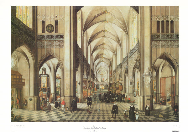 The Interior of the Cathedral at Antwerp by Abel Grimmer - 26 X 37 Inches (Art Print)