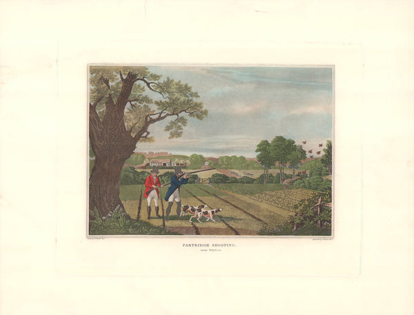 Patridge Shooting by Robert Havell - 16 X 22 Inches (Hand Colored Watercolor)