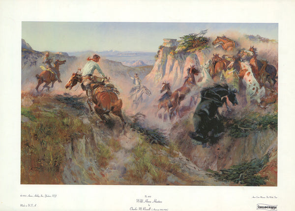 Wild Horse Hunters by Charles M. Russell - 14 X 19 Inches (Art Print)