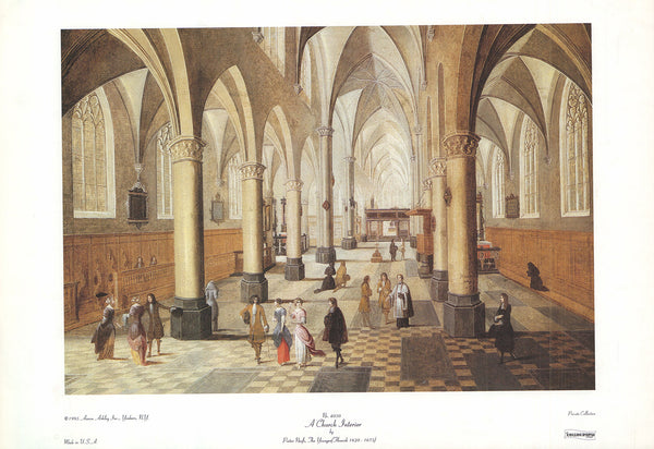 A Church Interior by Pieter Neefs, The Younger - 14 X 20 Inches (Art Print)