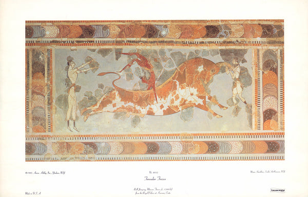 Toreador Fresco from Royal Palace Knossos, Crete - 13 X 20 Inches (Art Print)