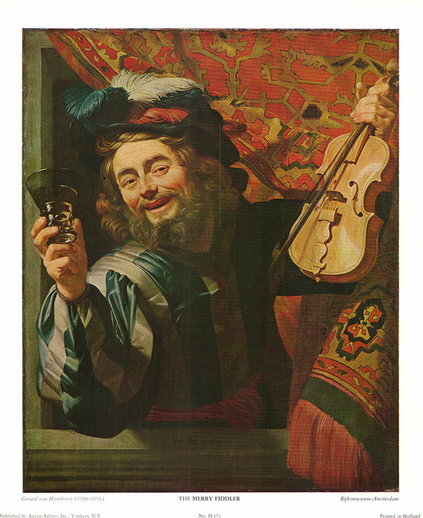 The Merry Fiddler by Gerard Van Hontborst - 11 X 13 Inches (Art Print)