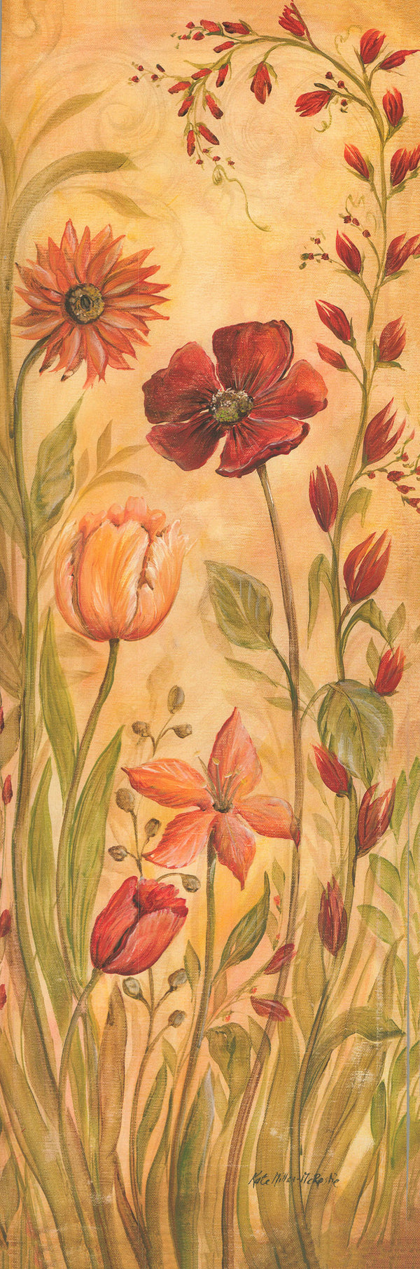 Floral Tapestry II by Kate McRostie - 12 X 36 Inches (Art Print)