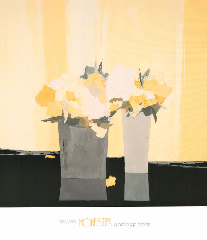 Yellow Flowers by Monestier - 23 X 20 Inches (Art Print)