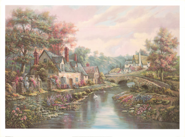 Valley Of the River Beck by Carl Valente - 25 X 33 Inches (Art Print)