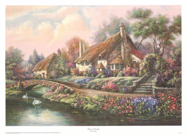 Village of Selworthy by Carl Valente - 25 X 34 Inches (Art Print)