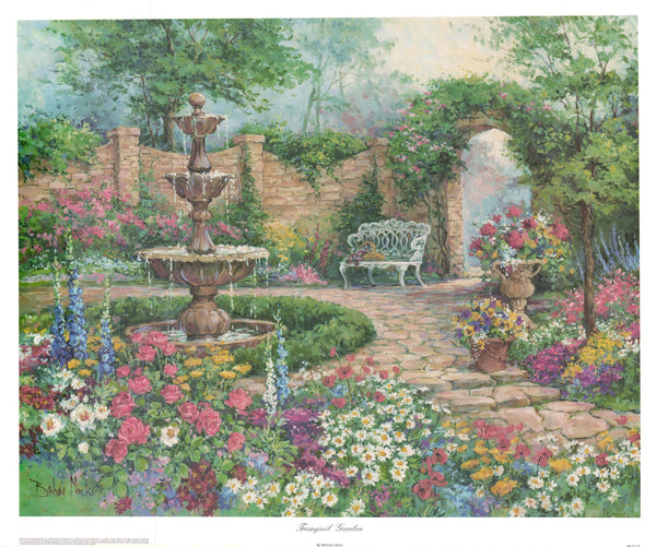 Tranquil Garden by Barbara Mock - 27 X 32 Inches (Art Print)