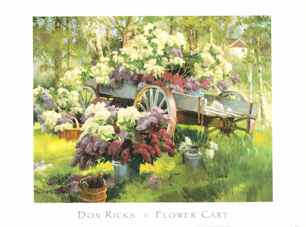 Flower Cart by Don Ricks - 27 X 36 Inches (Art Print)