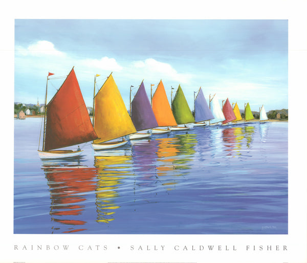 Rainbow Cats by Sally Caldwell Fisher - 27 X 32 Inches (Art Print)