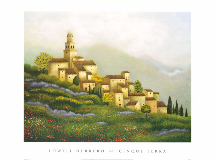 Cinque Terra by Lowell Herrero - 27 X 36 Inches (Art Print)