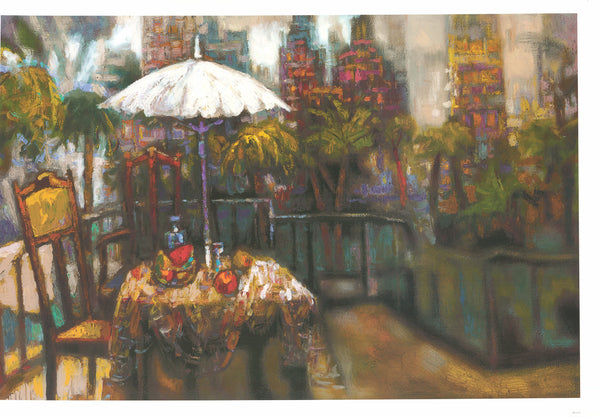 Terrace Cafe by H Simon - 26 X 38 Inches (Art Print)