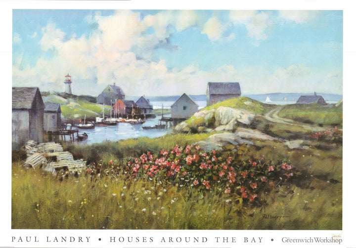 Houses Around The Bay by Paul Landry - 27 X 38 Inches (Art Print)