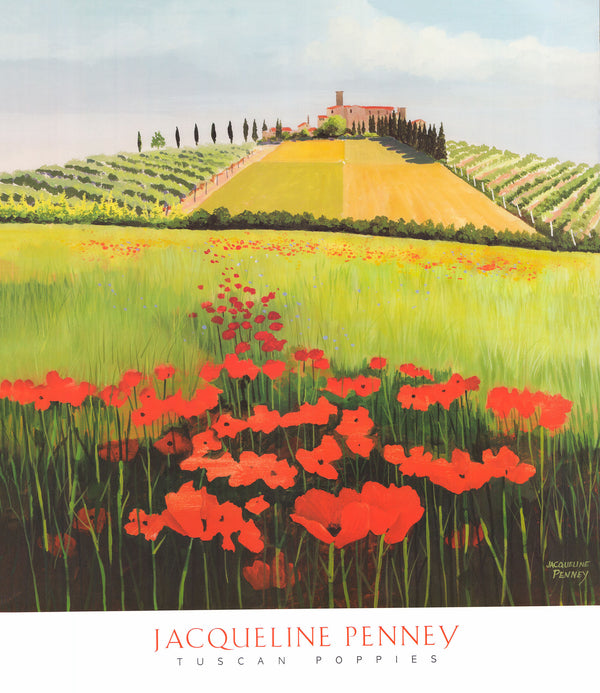 Tuscan Poppies by Jacqueline Penney - 34 X 30 Inches (Art Print)