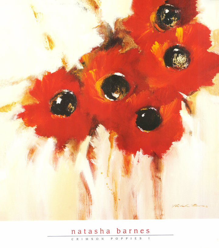 Crimson Poppies I by Natasha Barnes - 34 X 30 Inches (Art Print)