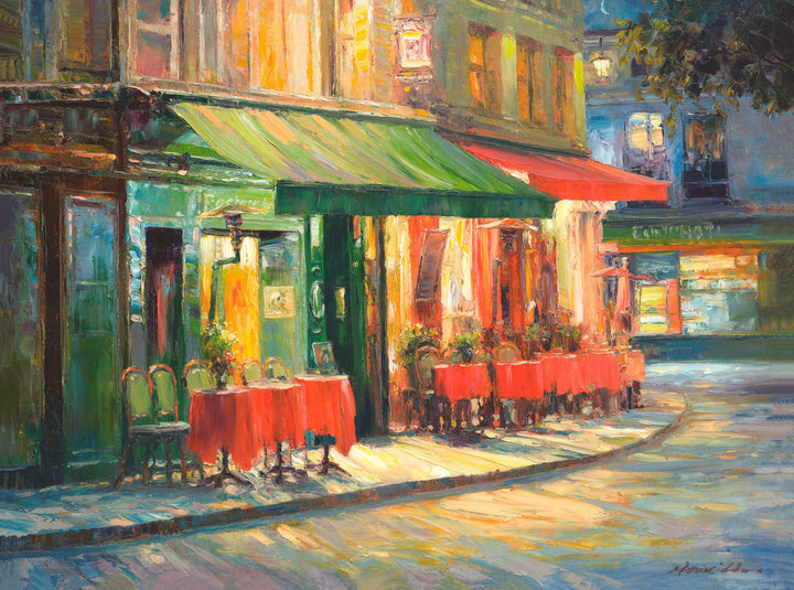 Red and Green Cafe by Haixia Liu - 27 X 36 Inches (Art Print)