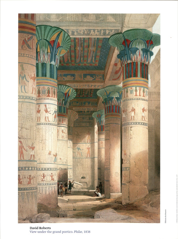 View under the grand portico. Philae, 1838 by David Roberts - 24 X 32 Inches (Art Print)