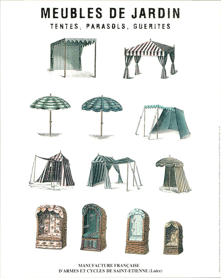 Meubles de jardin , tentes , parasols , guerites , 1900 by Patrice Monnerie - 16 X 20 Inches (Art Print)