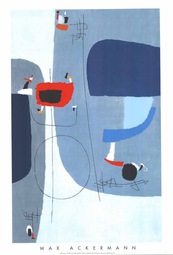 Untitled, 1956 by Max Ackermann - 28 X 40 Inches (Silkscreen / Sérigraphie)
