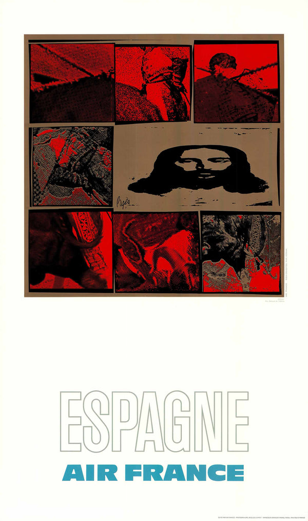 Air France: Espagne, 1971 by Raymond Pagès - 24 X 40 Inches (Offset Lithograph)