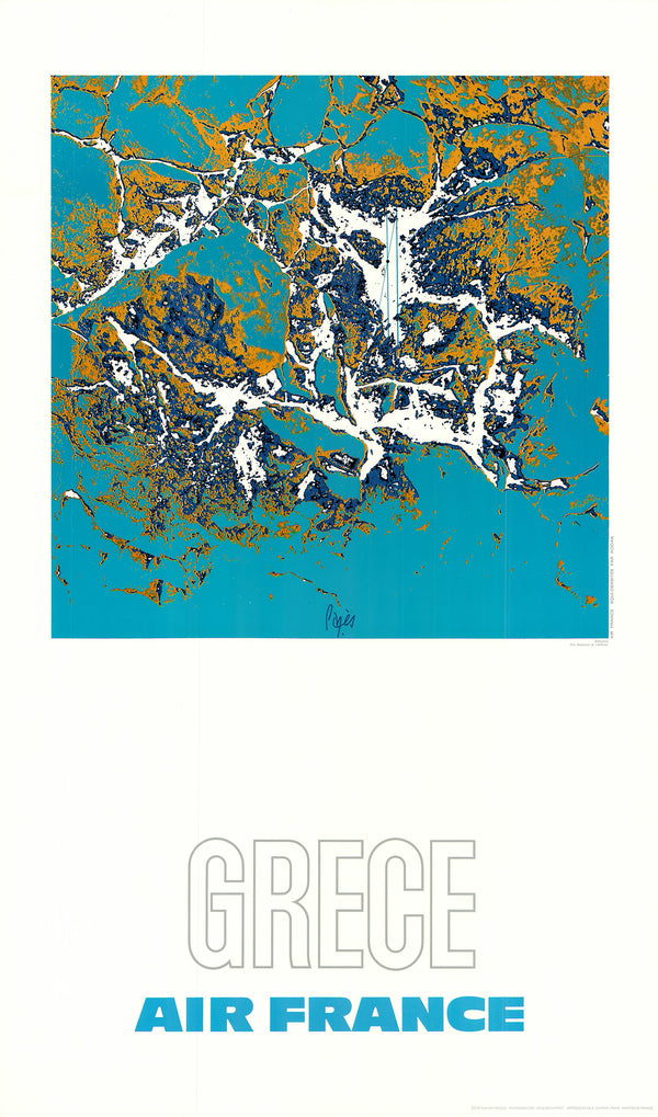 Air France: Grece, 1971 by Raymond Pagès - 24 X 40 Inches (Offset Lithograph)