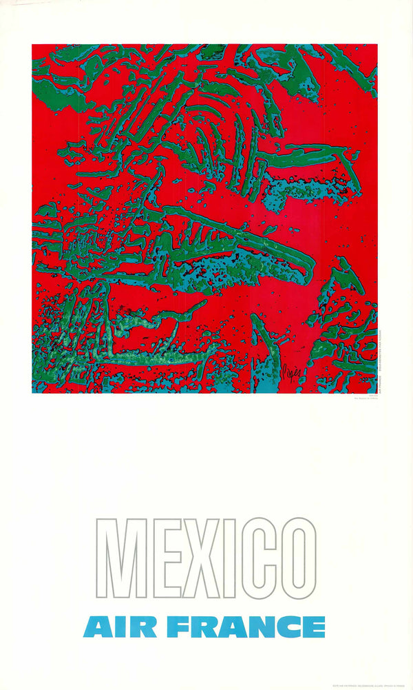 Air France: Mexico, 1971 by Raymond Pagès - 24 X 40 Inches (Offset Lithograph)