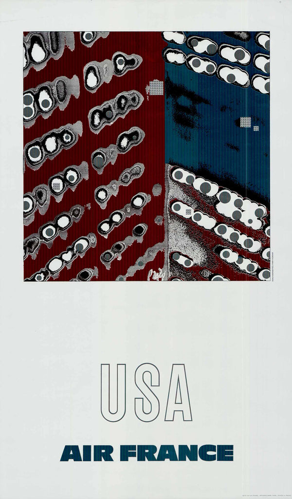 Air France: USA, 1971 by Raymond Pagès - 24 X 40 Inches (Offset Lithograph)