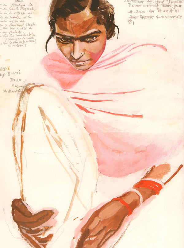 Pushpa, adolescente à Phalodi by Titouan Lamazou - 12 X 16 Inches (Art Print)