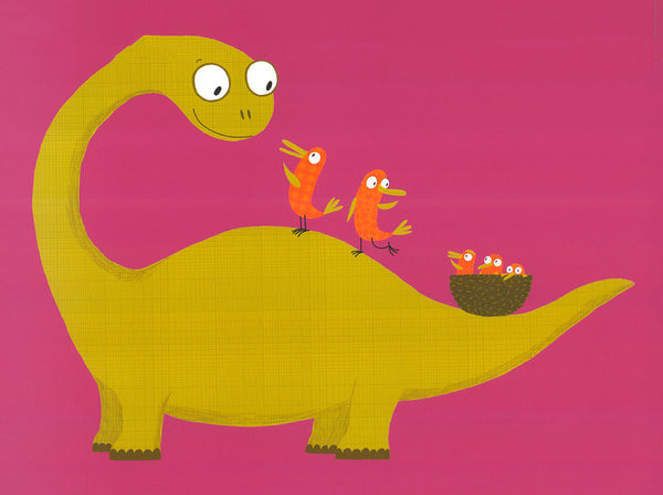 Lovely Dino by Nathalie Choux - 12 X 16 Inches (Art Print)
