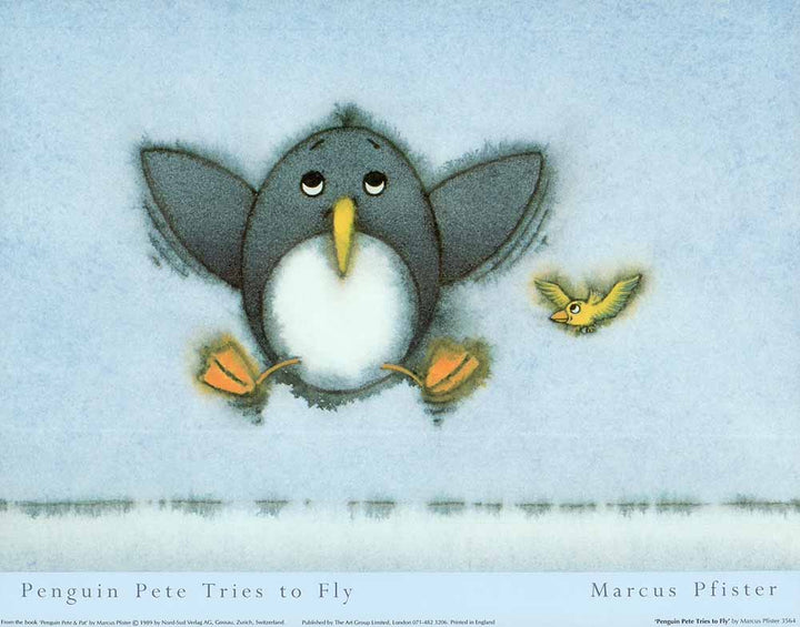 Penguin Pete Tries to Fly by Marcus Pfister - 12 X 16 Inches (Art Print)