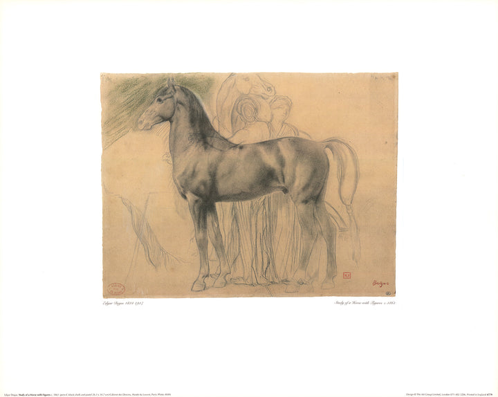 Study of a Horse with Figures, 1861 by Edgar Degas - 16 X 20 Inches (Art Print)