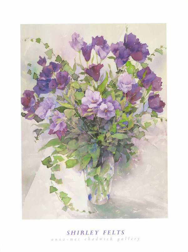 Lisianthus with Ivy, 1996 by Shirley Felts - 24 X 32 Inches (Art Print)