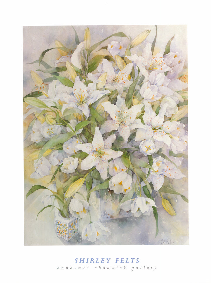 Tom Thumb Lilies & Tulips, 1996 by Shirley Felts - 24 X 32 Inches (Art Print)