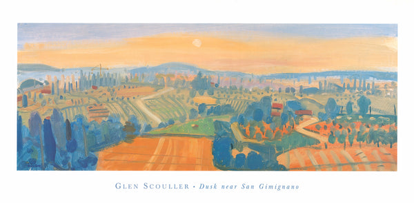 Dusk near San Gimignano, 1996 by Glen Scouller - 20 X 40 Inches (Art Print)