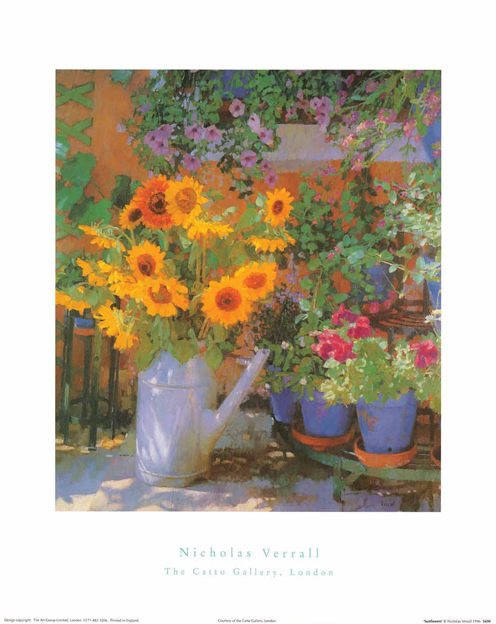 Sunflowers, 1996 by Nicholas Verrall - 16 X 20 Inches (Art Print)
