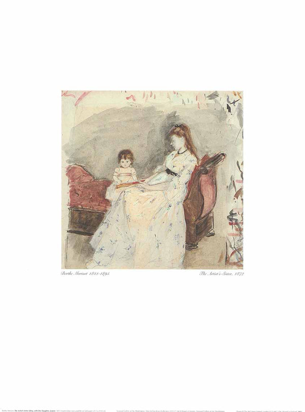 The Artist's Sister Edma, with her Daughter, Jeanne by Berthe Morisot - 12 X 16 Inches (Art Print)