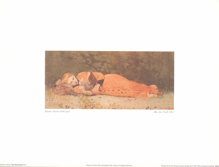 The New Novel, 1877 by Winslow Homer - 12 X 16 Inches (Art Print)