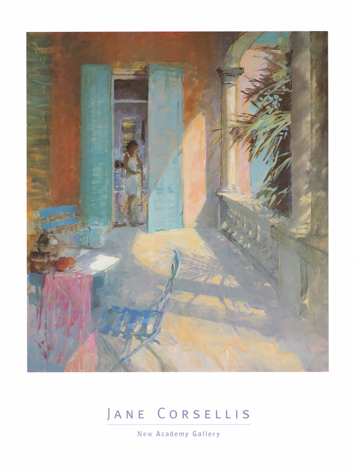 Breakfast on the Terrace, Villa Maria Serena, Menton by Jane Corsellis - 24 X 32 Inches (Art Print)