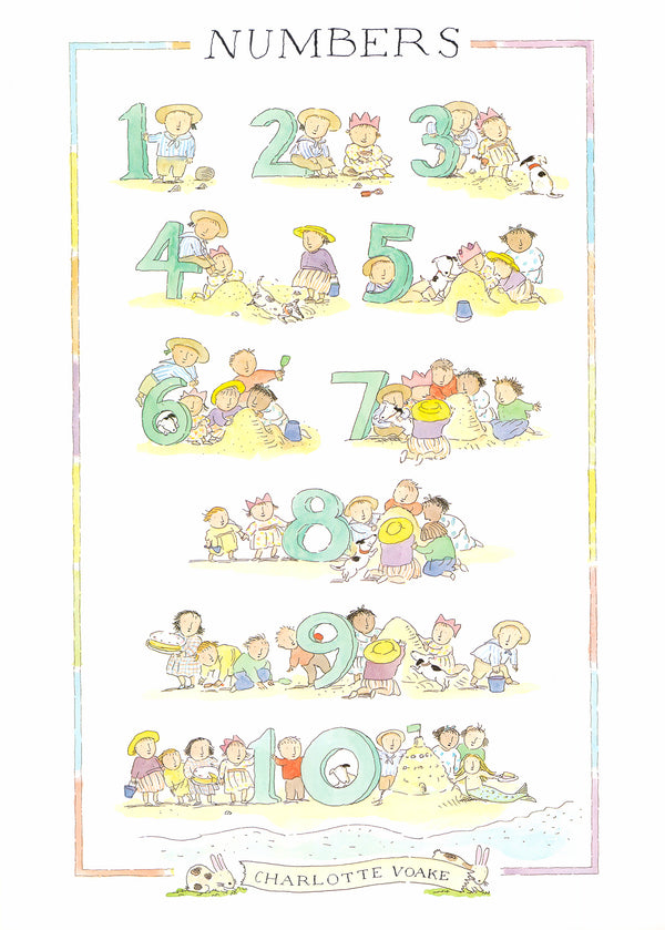 Numbers by Charlotte Voake - 20 X 28 Inches (Art Print)