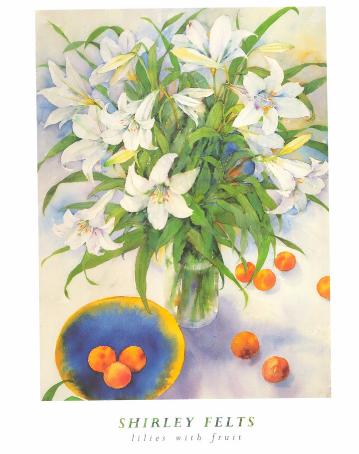 Lilies with Fruit by Shirley Felts - 24 X 32 Inches (Art Print)