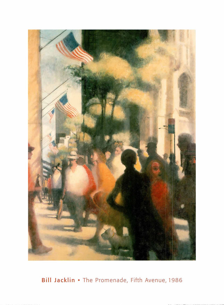 The promenade,  Fifth Avenue, 1986 by Bill Jacklin - 24 X 32 Inches (Art Print)