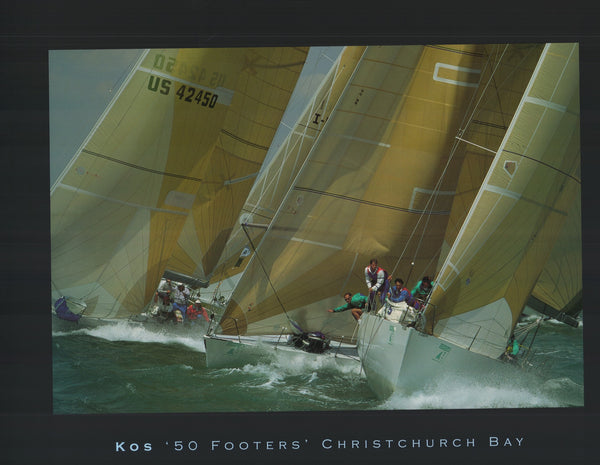 50 Footers, Christchurch Bay, The Solent by Kos - 24 X 32 Inches (Art Print)