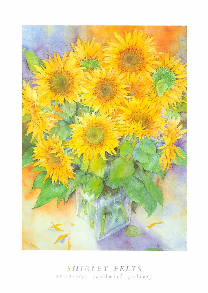Sunflowers by Shirley Felts - 20 X 28 Inches (Art Print)
