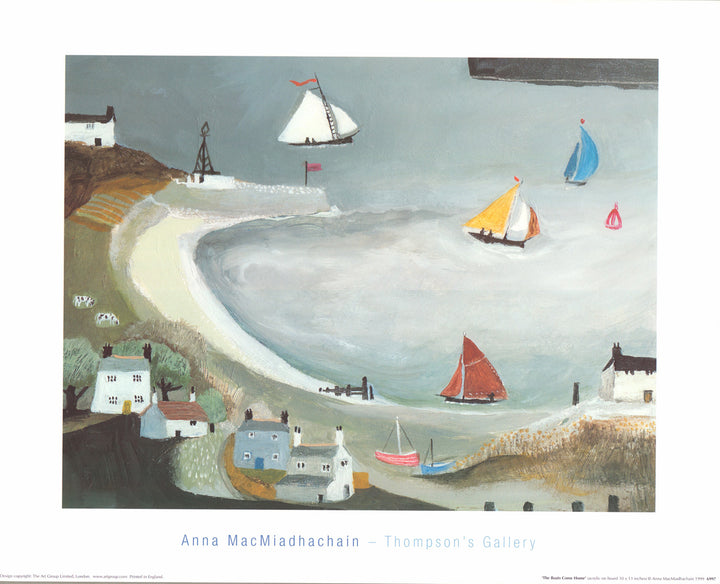 The Boats Come Home by Anna Macmiadhachain - 16 X 20 Inches (Art Print)